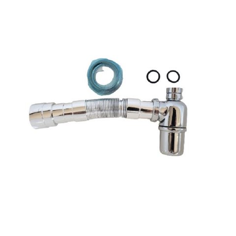 Sifão para Cozinha Sanfonado Copo Metal Cromado