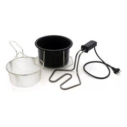 Fritadeira Elétrica Óleo 1 Litro Tacho Esmaltado 110 ou 220v:220v/1100/preto - 4