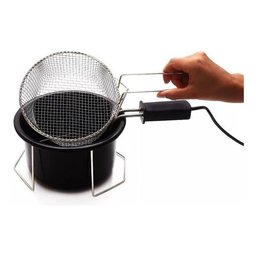Fritadeira Elétrica Óleo 1 Litro Tacho Esmaltado 110 ou 220v:220v/1100/preto - 6