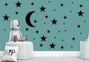 Ver imagem 1 de 78 Adesivos Vinil Decoração de Parede Céu Estrelado Lua:vermelho