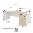 Ver imagem 3 de Mesa de Escritório Pedestal Office 3 Gavetas 190cm Dubai e Branco Bege