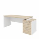 Ver imagem 2 de Mesa de Escritório Pedestal Office 3 Gavetas 190cm Dubai e Branco Bege