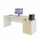 Ver imagem 6 de Mesa de Escritório Pedestal Office 3 Gavetas 190cm Dubai e Branco Bege