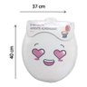 Assento Sanitário Decorado Almofadado Oval Tampa Vaso Clink Estampa:carinha apaixonado - 3