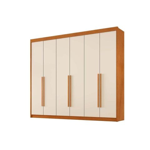Guarda Roupa Casal 6 Portas e 6 Gavetas Versalhes Cinamomo-off White Conquista