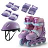 Kit Patins In Line Ajustável Rosa Zippy Toys :34 a 37 - 1
