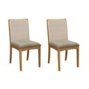 Ver imagem 1 de Kit 2 Cadeiras Sala Jantar Lara 2cmm009ca Premium Madeira Maciça 2 Un Carvalho/boucle Bege Fendi/