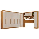 Ver imagem 3 de Guarda-Roupa Casal Modulado Portofino 13 Portas 4 Gavetas Cinamomo/Off White - Pnr Móveis
