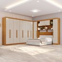 Ver imagem 1 de Guarda-Roupa Casal Modulado Portofino 13 Portas 4 Gavetas Cinamomo/Off White - Pnr Móveis