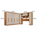 Ver imagem 4 de Guarda-Roupa Casal Modulado Portofino 13 Portas 4 Gavetas Cinamomo/Off White - Pnr Móveis