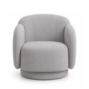 Ver imagem 5 de Poltrona Decorativa Oliva Base Giratória Linho Cinza Claro - Sallar Home