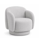 Ver imagem 1 de Poltrona Decorativa Oliva Base Giratória Linho Cinza Claro - Sallar Home