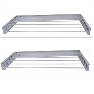 Kit com 2 Peças Varal Magico 4 Varetas Aluminio 50cm -Dobravel Branco