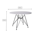 Ver imagem 2 de Mesa Eames Ferro Preto Tampo Redondo Madeira Branco 110cm