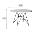 Ver imagem 2 de Mesa Eames Ferro Preto Tampo Redondo Madeira Branco 110cm