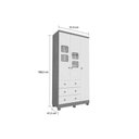 Ver mais imagens de Guarda Roupa 3 Portas C/ (2 Cristal) e 3 Gavetas Uli Branco/amendoa - Peroba