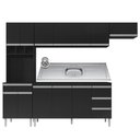 Ver imagem 1 de Cozinha Modulada 5 Peças Balcão com Pia 160cm Andréia Preto - AJL Móveis