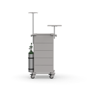 Ver imagem 3 de Carrinho Hospitalar 5 Gavetas Médico - Tampo Inox - Estrutura em Aço com Acessórios