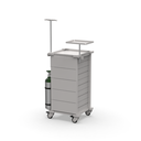 Ver imagem 2 de Carrinho Hospitalar 5 Gavetas Médico - Tampo Inox - Estrutura em Aço com Acessórios