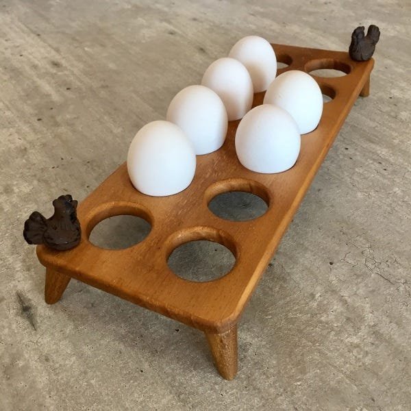 Porta Ovos em Madeira - 12 ovos - 2