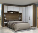 Ver imagem 1 de Guarda Roupa Dormitório Modulado Paris Casal 1,38 M Canto - Roupeiro Luciane M01:avelã / Branco