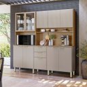 Ver imagem 7 de Kit Cozinha Compacta 10 Portas 2 Gavetas Ruby Amêndola/Nude