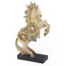 Escultura Cavalo Decorativo em Resina Bege e Dourado 30cm - 1
