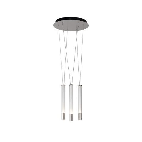 Pendente Água Nickel Branco e Transparente 38,5cm 3x 7w - Bella - Re015m