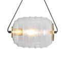 Ver imagem 2 de Pendente Lampiao Dourado e Transparente 26,3cm 1xe - Bella - Hc013