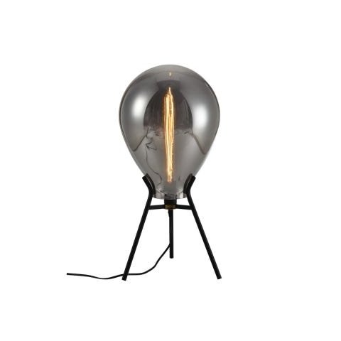 Abajur Caju Preto e Cromado 30cm X 58cm - Bella - Rz003