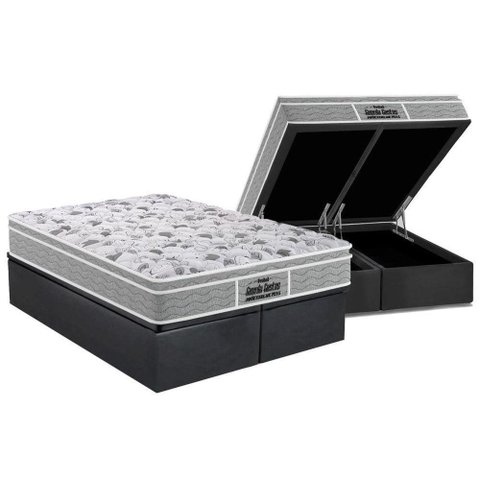 Cama Box Baú King: Colchão Anatômico Probel D45 / Ep Guarda Costas Próextreme Plus + Base Crc
