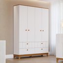 Ver imagem 1 de Guarda-Roupa Infantil 100% MDF 4 Portas e 4 Gavetas 148cm Multimóveis Crper-GRP131 Branco/Madeirado