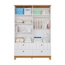 Ver imagem 4 de Guarda-Roupa Infantil 100% MDF 4 Portas e 4 Gavetas 148cm Multimóveis Crper-GRP131 Branco/Madeirado