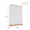 Ver imagem 3 de Guarda-Roupa Infantil 100% MDF 4 Portas e 4 Gavetas 148cm Multimóveis Crper-GRP131 Branco/Madeirado