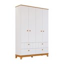 Ver imagem 2 de Guarda-Roupa Infantil 100% MDF 4 Portas e 4 Gavetas 148cm Multimóveis Crper-GRP131 Branco/Madeirado
