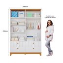 Ver imagem 5 de Guarda-Roupa Infantil 100% MDF 4 Portas e 4 Gavetas 148cm Multimóveis Crper-GRP131 Branco/Madeirado