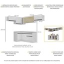 Ver imagem 4 de Armário de Cozinha Completa de Canto com Rodapé Veneza Multimóveis V2095 Branco/Preto