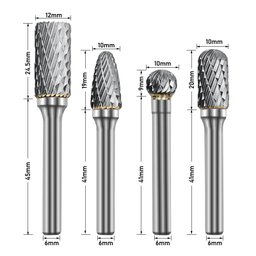 Lima Rotativa Metal Duro - Haste 6mm - Jogo 8 Peças + Estojo - 2