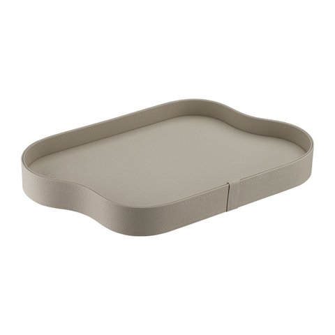 Bandeja Hara Orgânica Mavie em Couro Ecológico 62x37x4,5 Cm:bege
