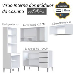 Cozinha Completa Modulada Athena com Kit Forno - Irm - 3