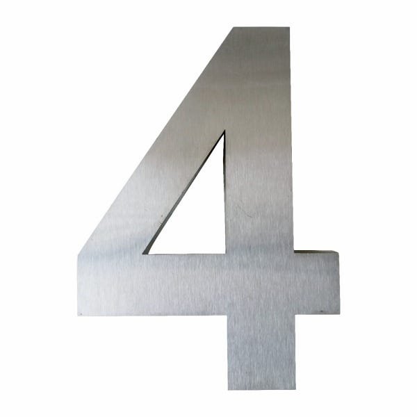 Número 4 de Aço Inox 3d Caixa Alta Escovado 40 cm - 1