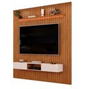 Ver imagem 2 de Painel para Tv até 65 Polegadas 2,23m Ripado Autêntico com Led e Nicho Montreal Madeirado/off