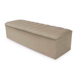 Calçadeira Baú Cancun Casal 140cm Suede - Ecotec Decor:Bege