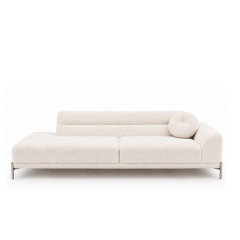 Sofá Arezzo 3 Lugares com Chaise Terminal Direito 230cm Off White Bouclé Sallar Home