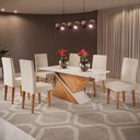 Ver imagem 1 de Mesa de Jantar 6 Lugares Andreia Mel/blonde/nude - Pnr Móveis