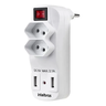 Adaptador Carregador De 2 Tomadas E 2 Usb Eac 1002 Intelbras Bivoltv Branco - 2