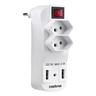Adaptador Carregador De 2 Tomadas E 2 Usb Eac 1002 Intelbras Bivoltv Branco - 3