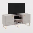 Ver imagem 1 de Rack Bancada Bossa para Tv até 60" Polegadas Pés Metálicos Off White