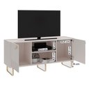 Ver imagem 3 de Rack Bancada Bossa para Tv até 60" Polegadas Pés Metálicos Off White