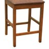 Banqueta Média Pérola Madeira Maciça com Telinha C- 62cm Altura - Amêndoa Assento Estofado - 6